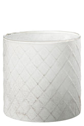 Porte-lampion Diamond Glass White - (65272)